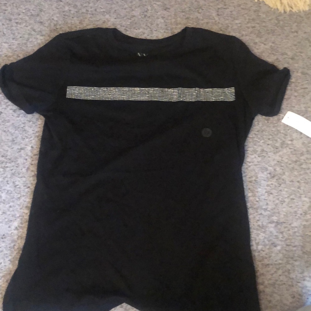 Black t with rhinestones